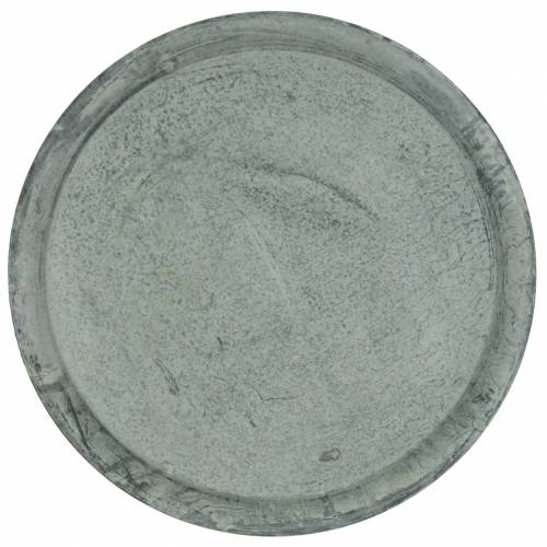 Floristik24 Plato decorativo bandeja zinc Ø44cm H2.5cm