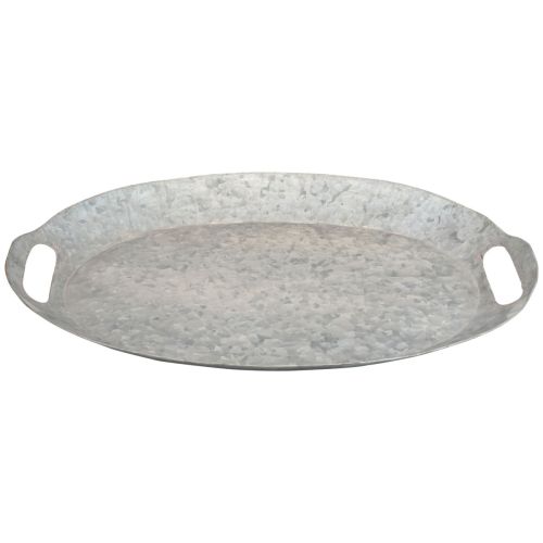 Floristik24 Bandeja decorativa bandeja ovalada de metal bandeja de zinc 47×34×3cm