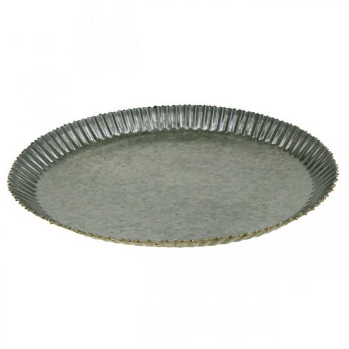 Artículo Placa decorativa placa zinc placa metal antracita oro Ø24cm