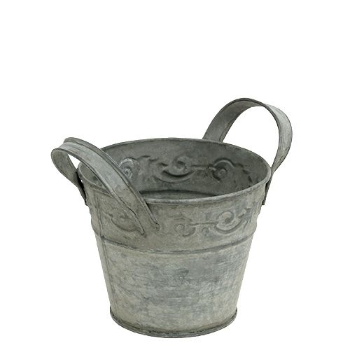 Floristik24 Maceta de zinc Ø12cm H10cm gris lavado