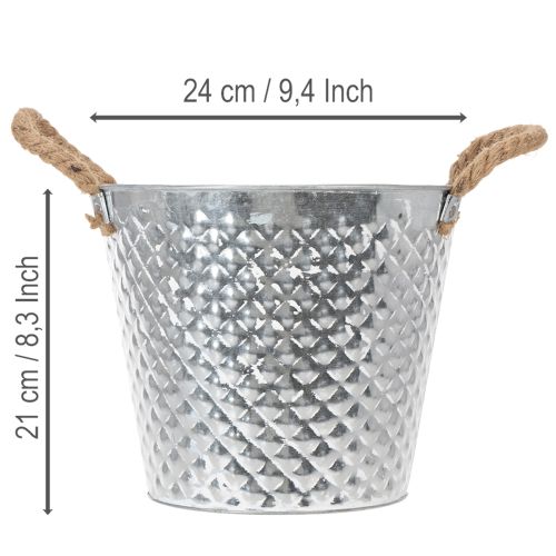 Olla de zinc, con forma de