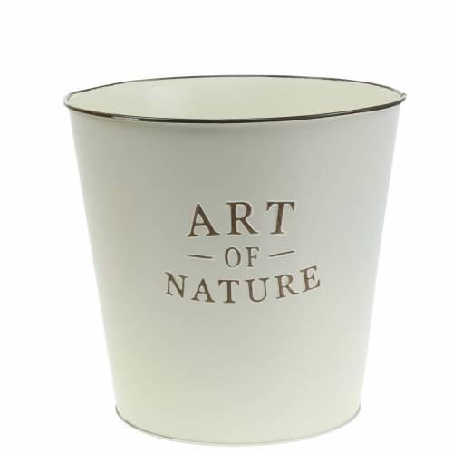 Floristik24 Maceta Zinc Art of Nature Crema Ø17.5cm H15cm