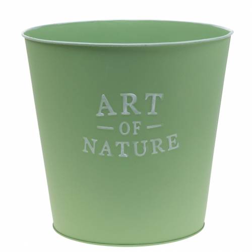 Artículo Macetero macetero de zinc metal verde menta Ø22cm H21cm