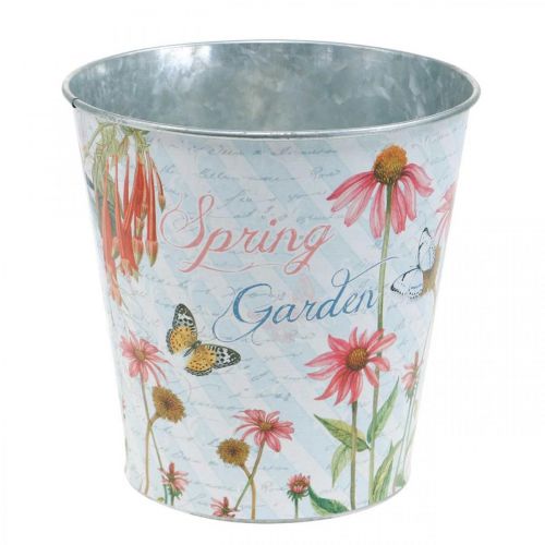 Jardinera flores de metal maceta decoración de primavera Ø15cm H15.5cm