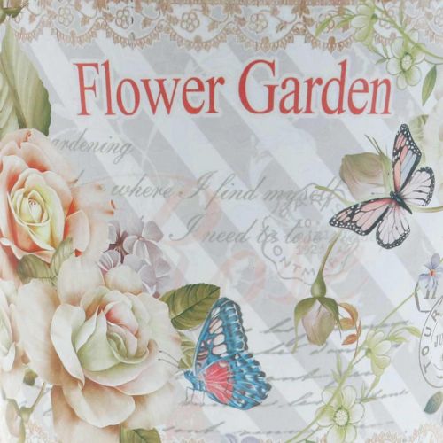 Floristik24 Jardinera de rosas de metal con maceta de decoración de verano Ø11.5cm H10.5cm