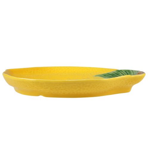 Floristik24 Plato limón plato decorativo cerámica amarillo limón 20×16cm
