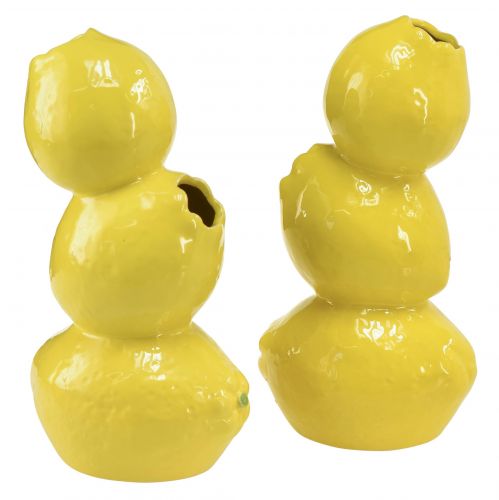 Artículo Jarrón de limón florero amarillo decoración de verano cerámica Al. 20 cm