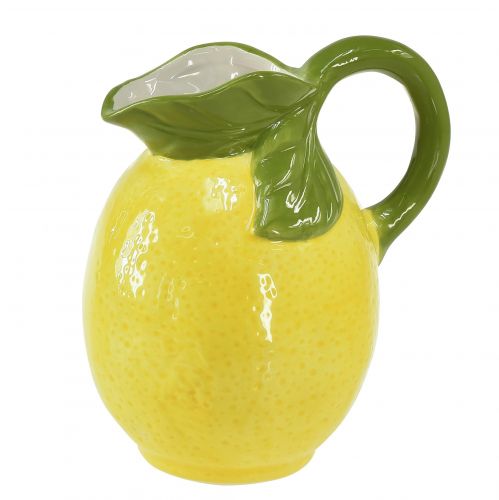 Jarrón de limón jarra decorativa de cerámica amarillo limón Al. 18,5 cm
