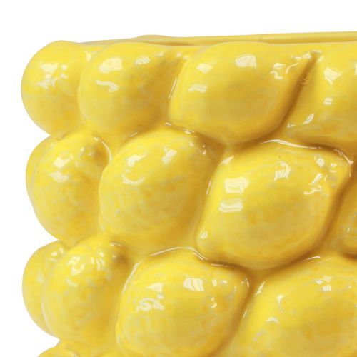 Floristik24 Jarrón de limón macetero de cerámica amarillo limón Ø17cm H15cm