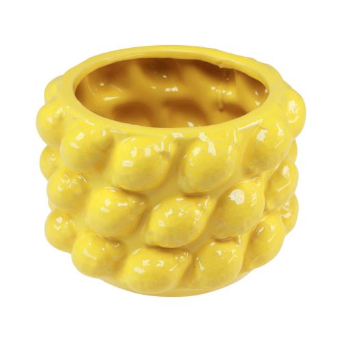 Artículo Macetero macetero de cerámica amarillo limón Ø18cm H13cm