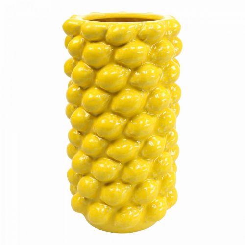 Florero limón Florero amarillo limón decoración de verano Ø15cm H30cm