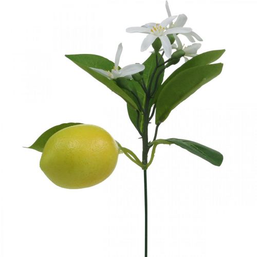 Floristik24 Deco rama limón y flores rama artificial decoración de verano 26cm 4pcs