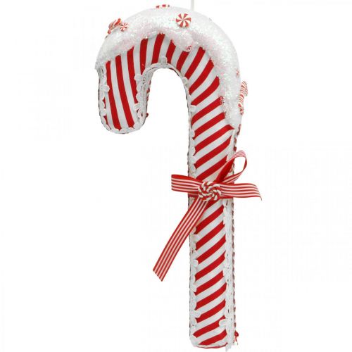 Bastón de caramelo Deco grande Navidad rayas rojas y blancas Al. 36 cm