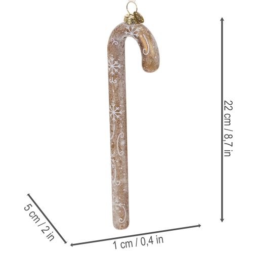 Adorno de cristal con forma de bastón de caramelo, decoración navideña nostálgica para el árbol, 22 cm. | Floristik24.es