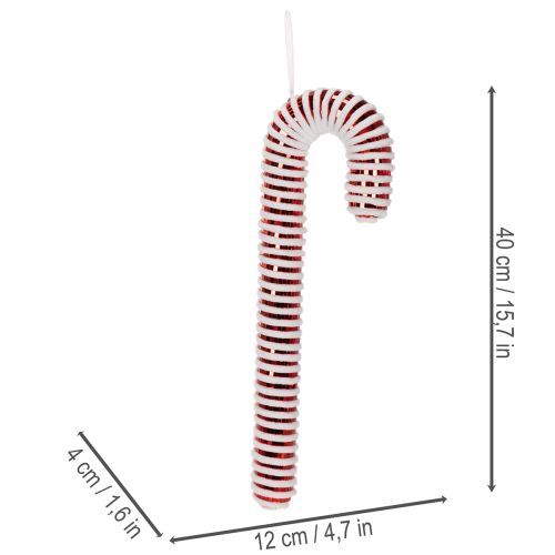Bastón de caramelo artificial XL para decoración navideña (40 cm) | Floristik24.es