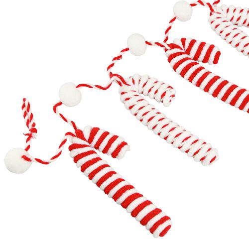 Artículo Guirnalda decorativa de bastón de caramelo Navidad rojo blanco L120cm