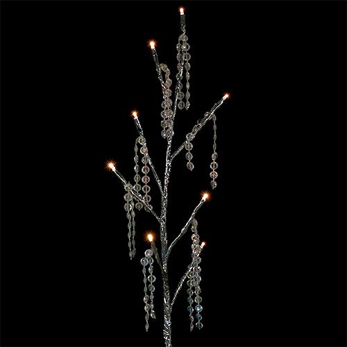 Floristik24 Rama de plata con diamantes LED 75cm juego de 2