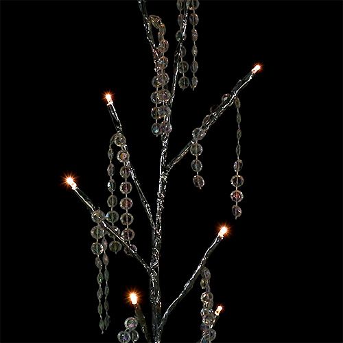 Floristik24 Rama de plata con diamantes LED 75cm juego de 2