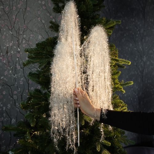 Rama artificial de invierno en color blanco con aspecto nevado y escarchado, 70 cm. | Floristik24.es