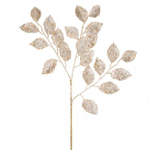 Floristik24 Rama decorativa dorada y purpurina rama decorativa navideña purpurina 65cm