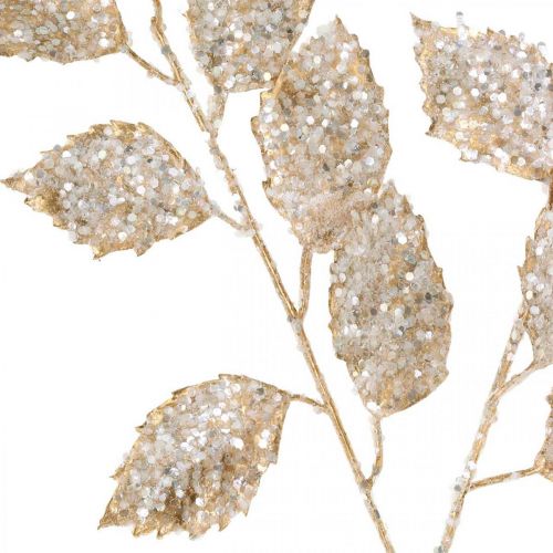 Floristik24 Rama decorativa dorada y purpurina rama decorativa navideña purpurina 65cm