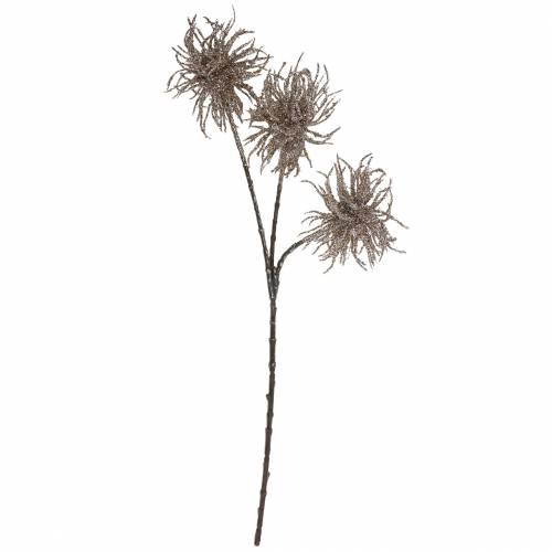 Floristik24 Rama de clematis artificial champagne con purpurina 46cm