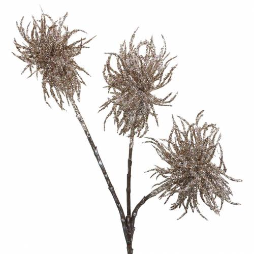 Floristik24 Rama de clematis artificial champagne con purpurina 46cm