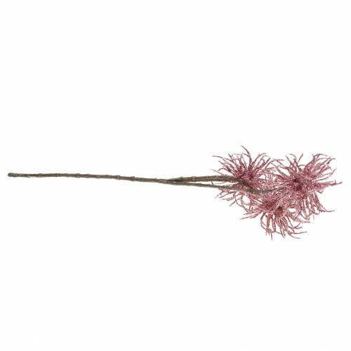 Floristik24 Rama de clemátide artificial rosa con purpurina 46cm