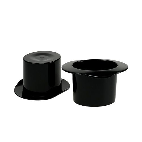 Floristik24 Cilindro negro 7cm 9uds