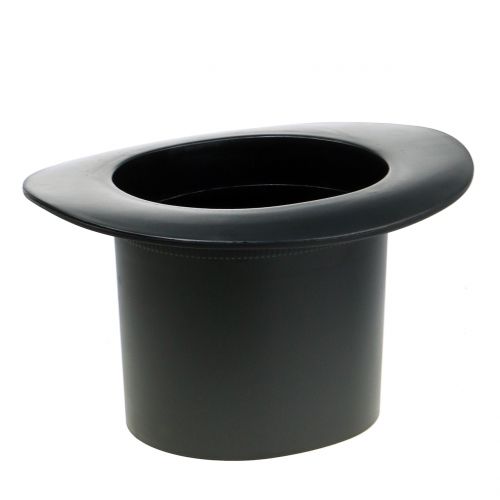 Floristik24 Cilindro negro, jardinera, decoración de Año Nuevo, jardinera, sombrero de mago H16cm