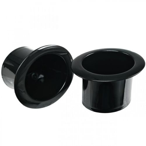 Artículo Cilindro decorativo, decoración de Nochevieja, sombrero para plantar, macetero Año Nuevo Negro H5cm L12cm 20 piezas