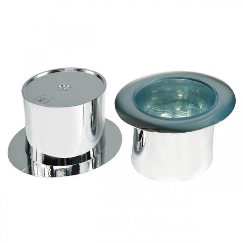 Floristik24 Cilindro para plantar, Año Nuevo, sombrero decorativo, Decoración de Nochevieja plateado Al6.5cm L12cm 9pcs