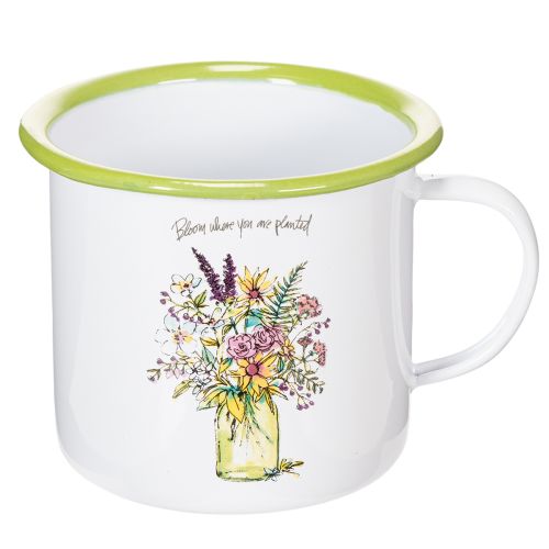 Taza/maceta decorativa, esmaltada, Ø11,5 cm, H10 cm | Floristik24.es