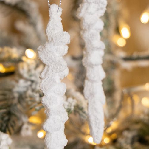 Artículo Decoración de carámbanos, decoración para árbol de Navidad cubierto de nieve, 14 cm, 4 piezas