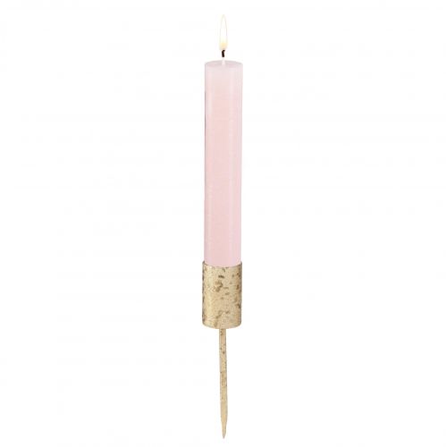 Floristik24 Portavelas de Adviento portavelas dorado velas de palo Ø28mm 4ud
