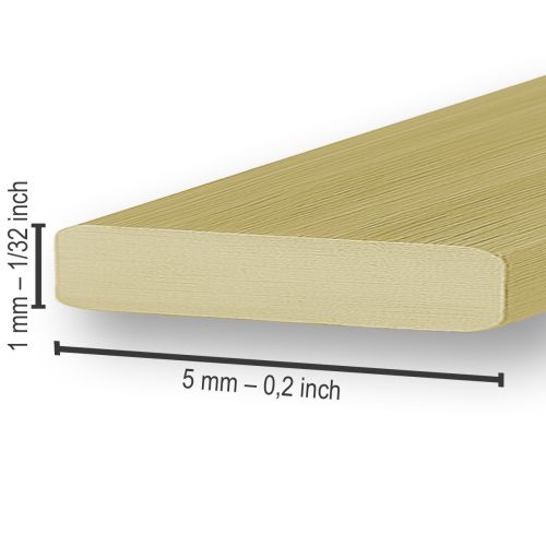 Artículo Alambre plano de aluminio dorado 5 mm x 1 mm 2.5 m