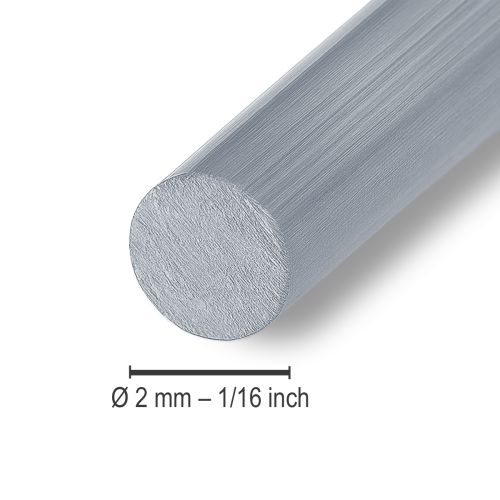 Artículo Alambre de aluminio de 2 mm, alambre para joyería plateado, 118 m, 1 kg
