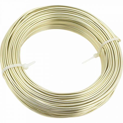 Artículo Hilo de aluminio Ø2mm hilo decorativo champagne redondo 480g