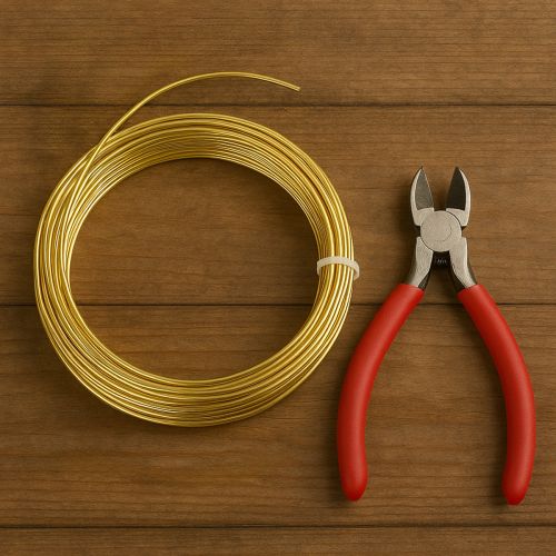 Artículo Alambre de aluminio dorado, 2 mm, 60 m, 500 g, alambre flexible para decoración y joyería.