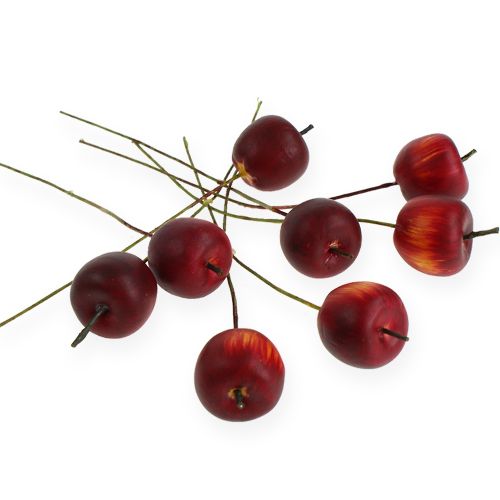 Floristik24 Mini manzanas en alambre 2cm 48 piezas