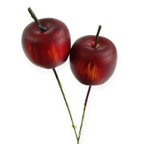 Floristik24 Mini manzanas en alambre 2cm 48 piezas