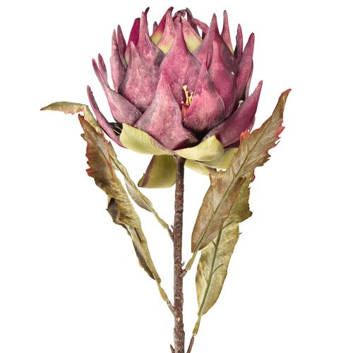 Floristik24 Alcachofa Artificial Flor Artificial Grande Aspecto Seco Púrpura 76cm
