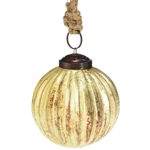 Artículo Bolas de árbol bolas navideñas doradas vidrio Ø7cm H7,5cm 6ud
