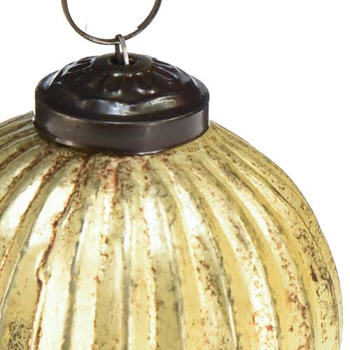 Artículo Bolas de árbol bolas navideñas doradas vidrio Ø7cm H7,5cm 6ud