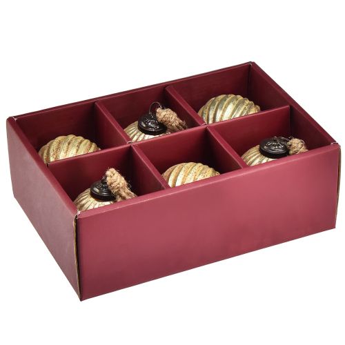 Artículo Bolas de árbol bolas navideñas doradas vidrio Ø7cm H7,5cm 6ud