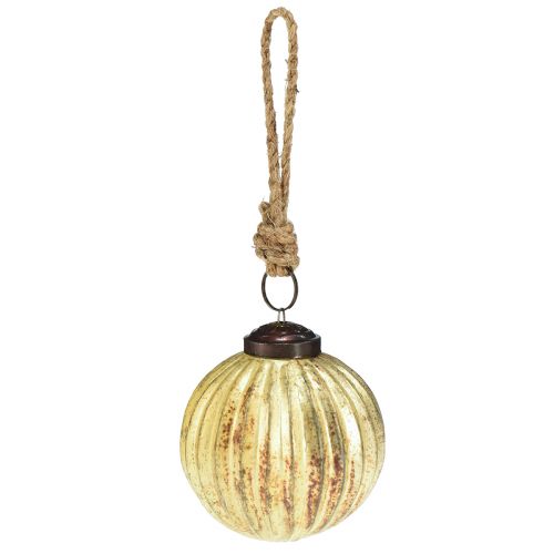 Artículo Bolas de árbol bolas navideñas doradas vidrio Ø7cm H7,5cm 6ud