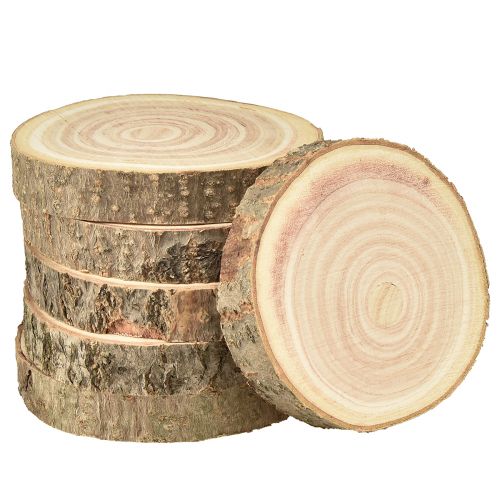 Artículo Disco de árbol Paulownia campanilla natural Ø12-14cm 6 piezas