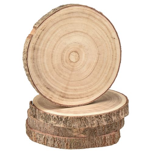 Floristik24 Disco de árbol decoración de madera de Paulownia natural Ø17-21cm 4 piezas
