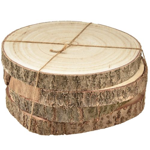 Floristik24 Disco de árbol decoración de madera de Paulownia natural Ø17-21cm 4 piezas