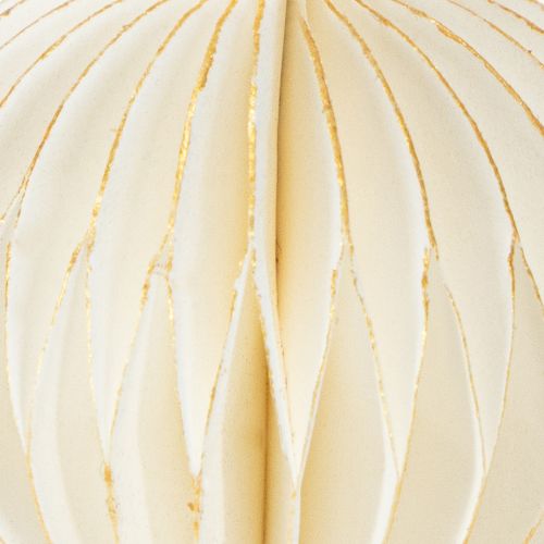 Artículo Adornos de papel para árbol de Navidad, papel nido de abeja, blanco y dorado, 4 cm, 6 piezas